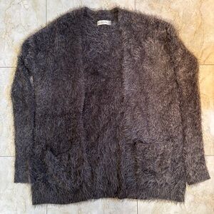 Abercrombie & Fitch Women’s Charcoal Fuzzy Cardigan - Size XS/S